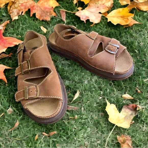 ARIZONIA JEAN CO Y2K Buckle Brown Suede Fisherman Platform Sandals Men's - Picture 6 of 9